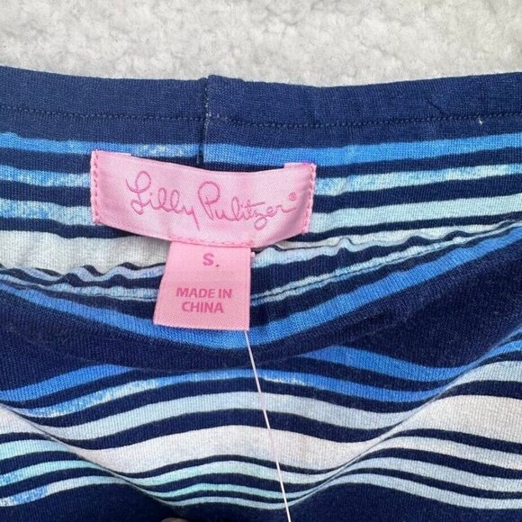 Lilly Pulitzer Womens Small Laurana Blue Stripe Off-The-Shoulder Stretch Dress - Picture 4 of 11
